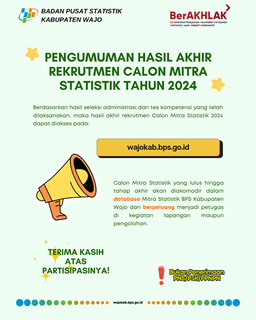 PENGUMUMAN HASIL REKRUTMEN MITRA STATISTIK  BPS KABUPATEN WAJO TAHUN 2024 